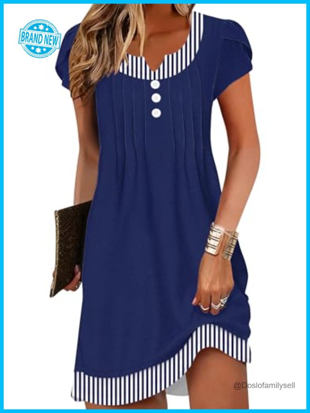 Summer Beach Dress Cover Up Short Sleeve Casual Sundress